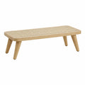 Holz Bank aus Rattan und Eiche 120x40x35 cm Natur