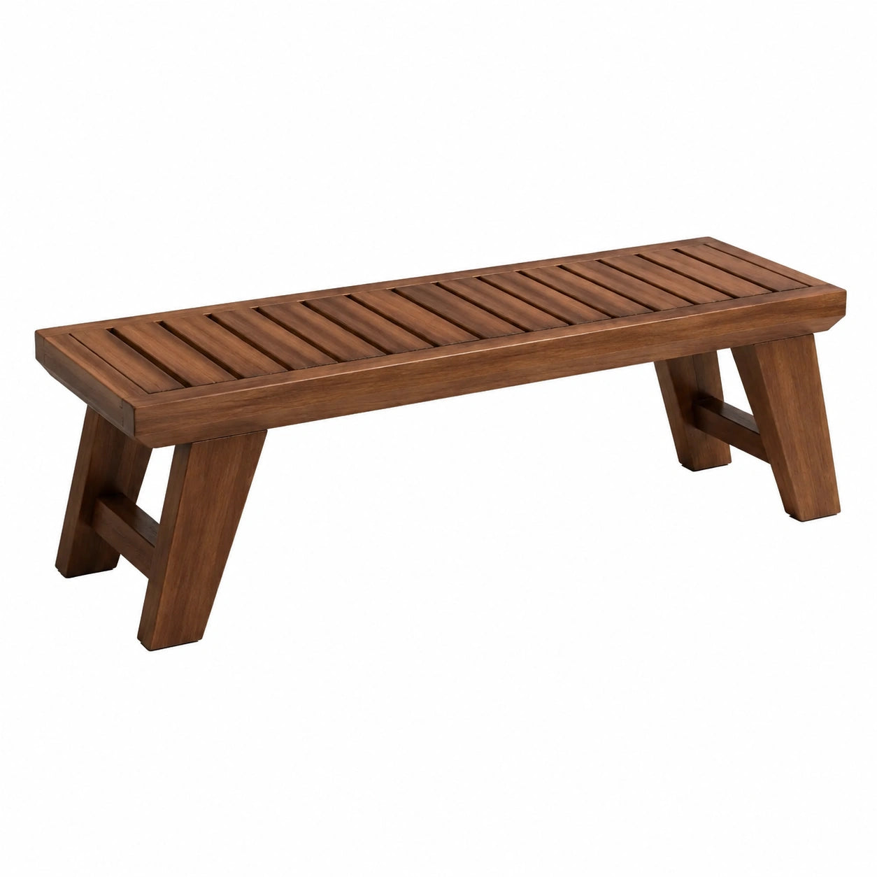 Holzbank rechteckig Akazienholz 150x35x45 cm Braun