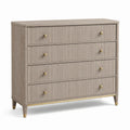 Holzschubladenschrank mit MDF, Beige 100x40x80cm