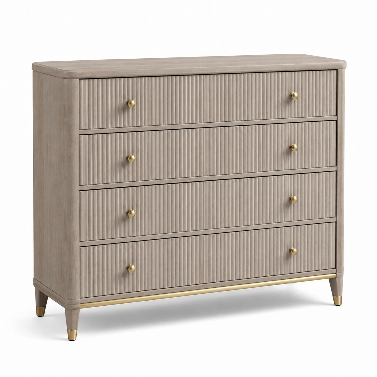 Holzschubladenschrank mit MDF, Beige 100x40x80cm