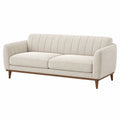 3-Sitzer Sofa Stoff Massivholz Beige