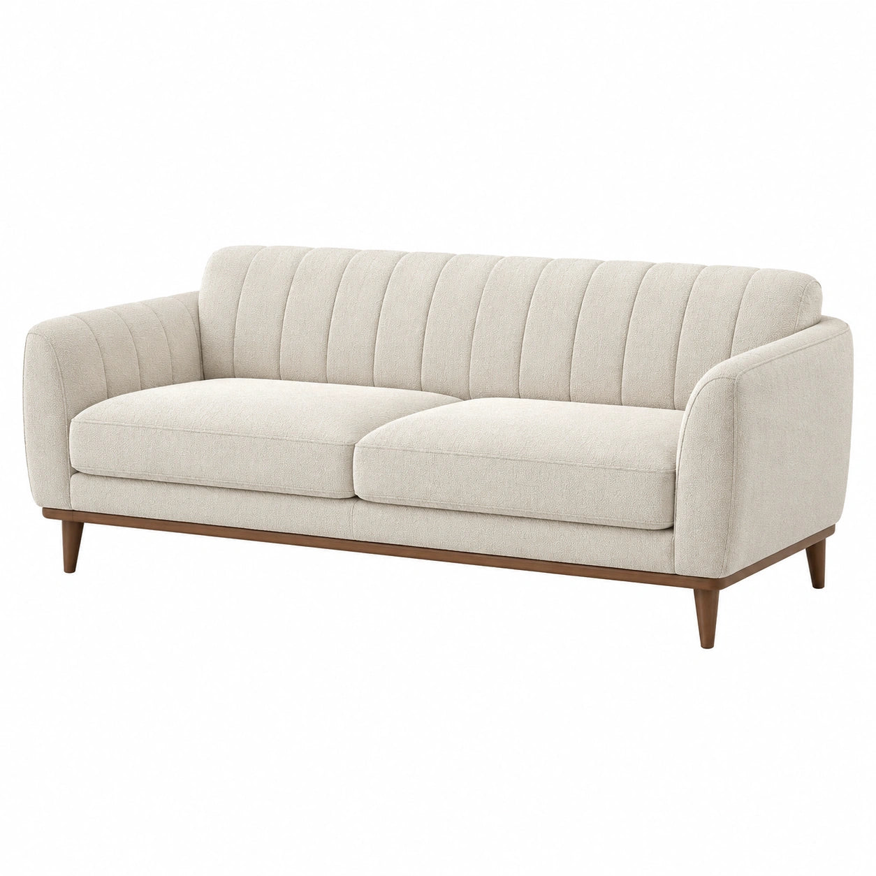 3-Sitzer Sofa Stoff Massivholz Beige