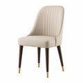 Esszimmerstuhl Massivholzbeine PU-Leder Beige