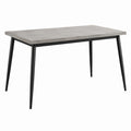 Rechteckiger Esstisch aus MDF in Betonoptik und Metall 140x80x75 cm Grau/Schwarz