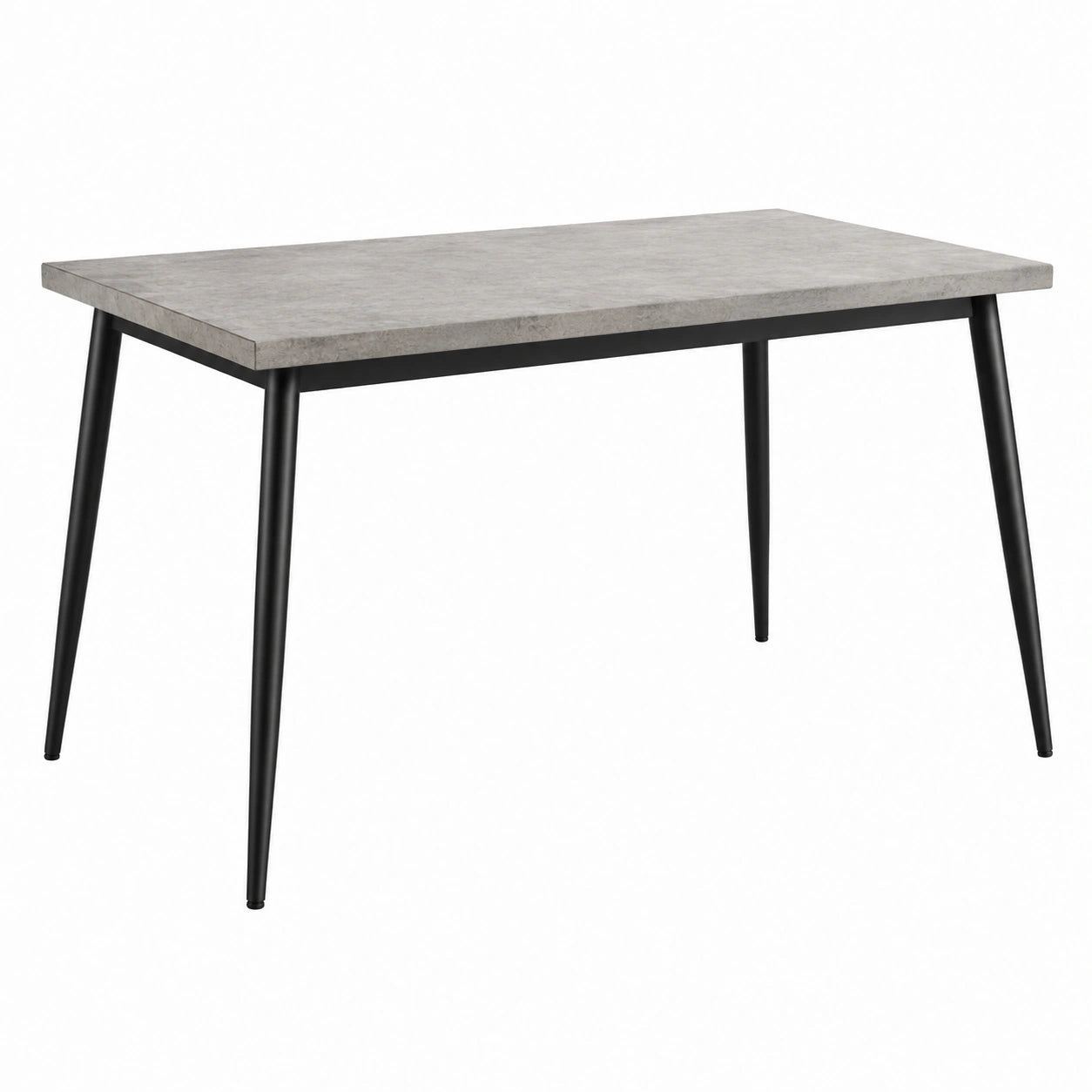 Rechteckiger Esstisch aus MDF in Betonoptik und Metall 140x80x75 cm Grau/Schwarz