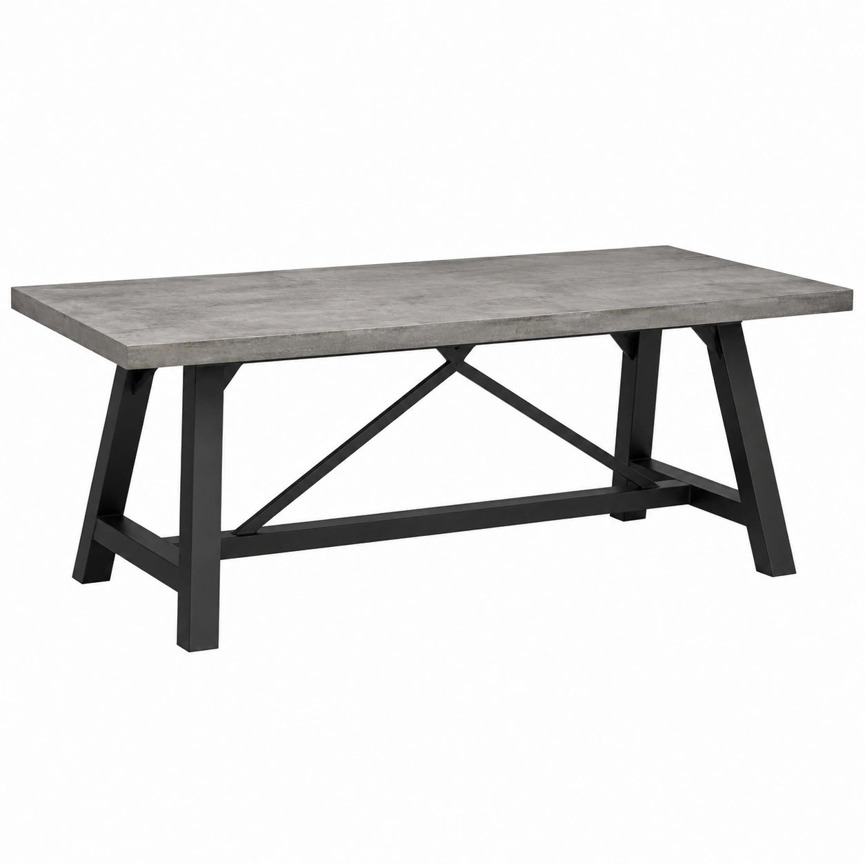 Esstisch mit Betonoptik und Metallgestell 180x90x76 cm Grau