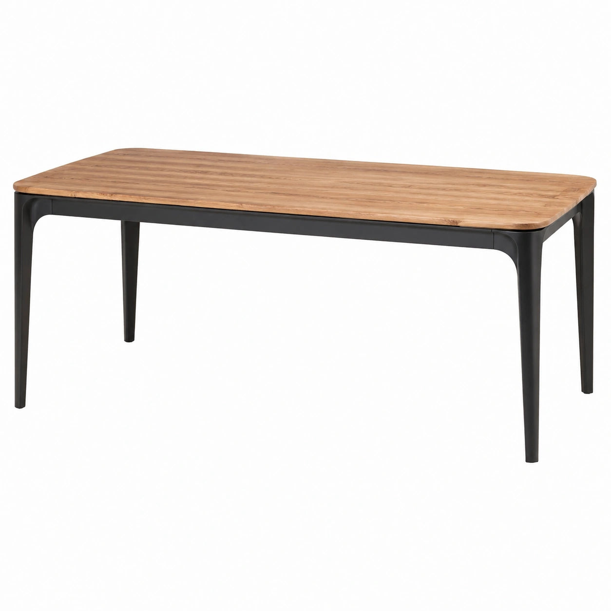 Esstisch Akazienholzplatte mit Stahlbeinen 180x90x75cm Braun/Schwarz