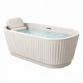 Freistehende Badewanne aus Steinharz 170x75x60 cm Weiß