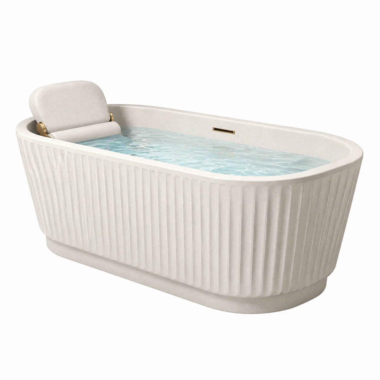 Freistehende Badewanne aus Steinharz 170x75x60 cm Weiß