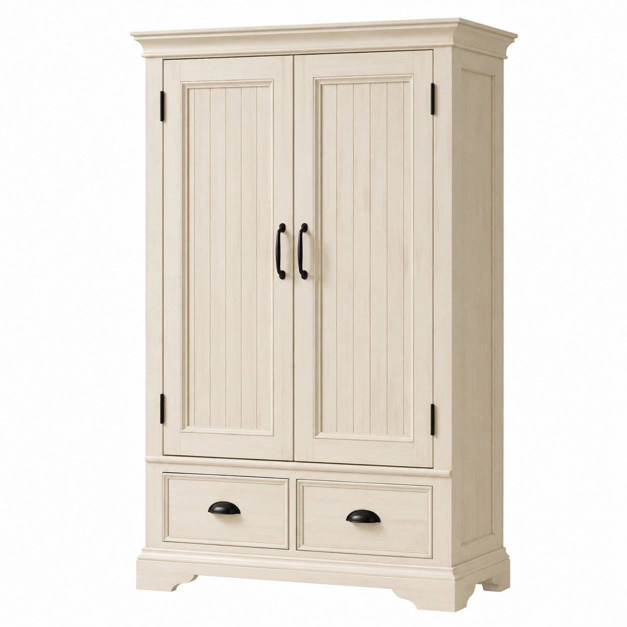 Kleiderschrank Zweitürer Kiefernholz Beige 180cm x 90cm x 50cm